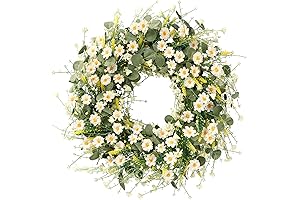 Sggvecsy White Daisy Wreath: A Flourish of Spring for Your Doorstep
