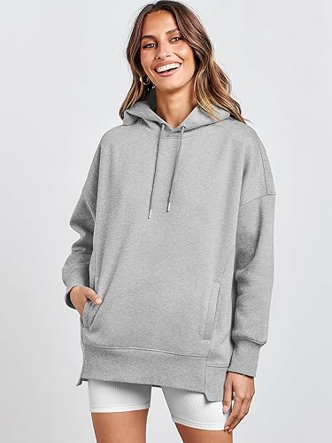 Miniatura 7 de ANRABESS Sudaderas con capucha de gran tamaño para mujer, sudadera de forro polar 2024, trajes de moda para adolescentes y niñas