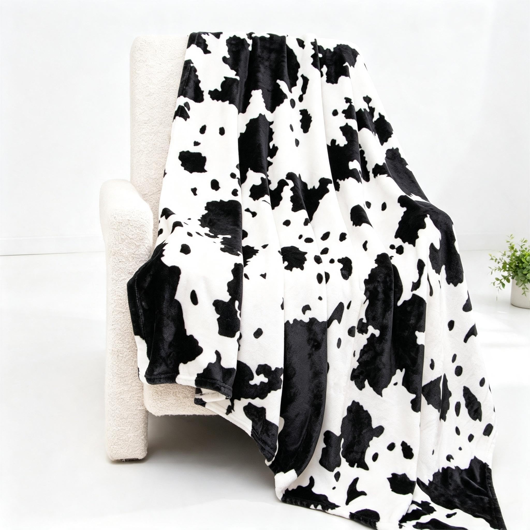 Soft Throw Blanket, Black White, 50"x60"