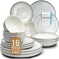 Vista 32 de Juego de vajilla de gres para 4 personas 12 piezas – Juego de platos y cuencos negros mate – Apto para lavavajillas, microondas y resistente a