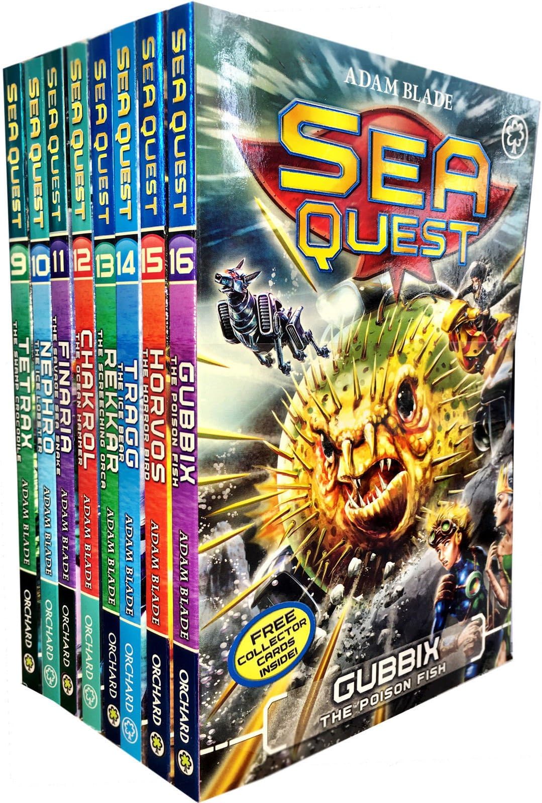 Sea Quest Series 3 and 4 Collection Adam Blade 8 Books Set (Tetrax, Nephro, Finaria the Savage, Chakrol, Rekkar the Screeching Orca, Tragg the Ice Bear, Horvos the Horror Bird, Gubbix the Poison Fish)