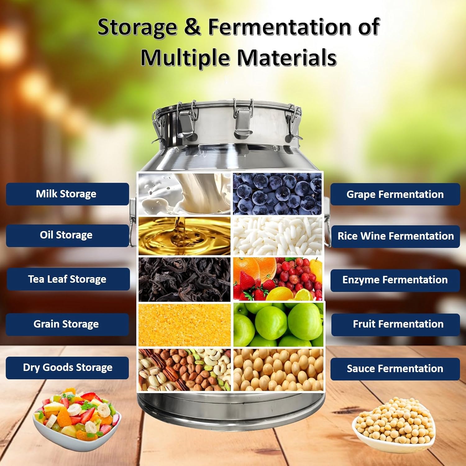 64L Stainless Steel Fermenter 16.91 Gallon Fermentation Storage Tank for Home Brewing Beer Wine Brew Bucket Milk Barrel Fermenter Pail Container with Faucet Good Sealing