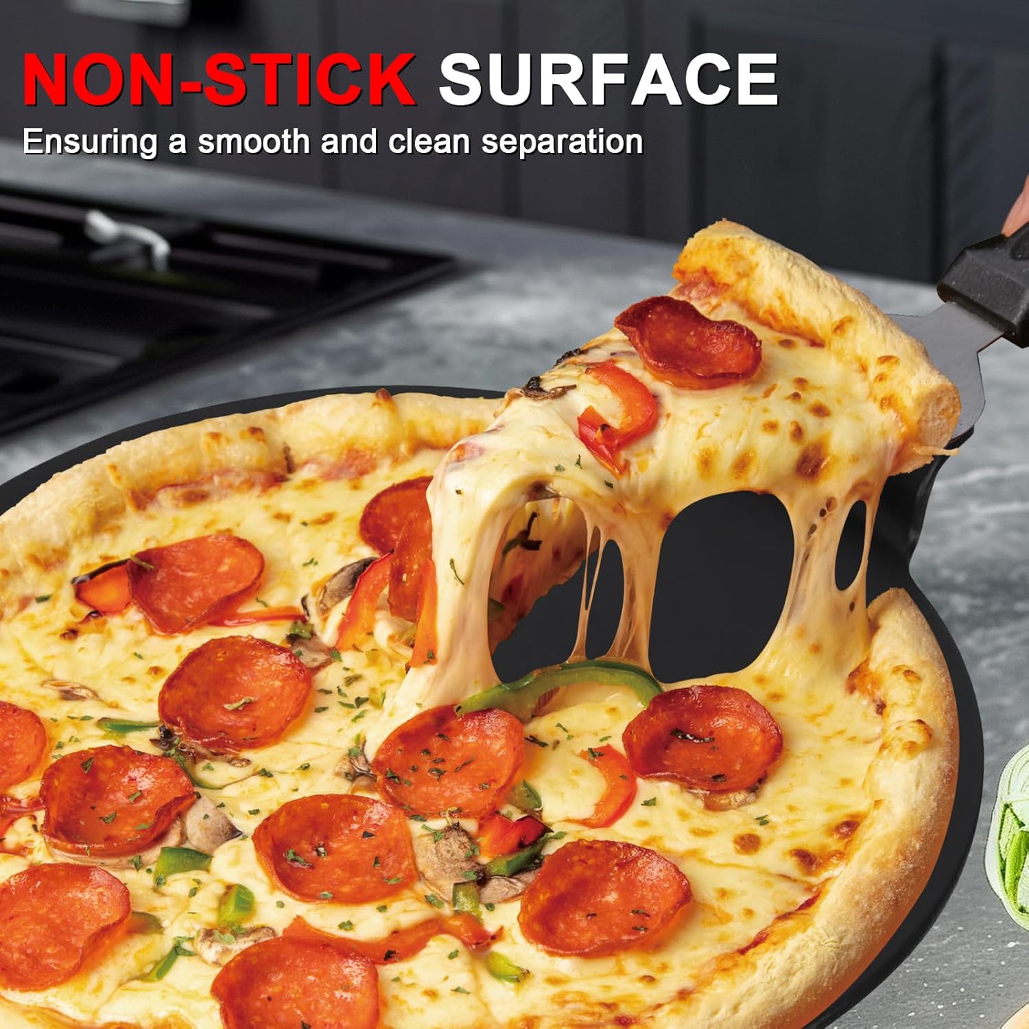 15 Inch Cast Iron Pizza Pan – PreSeasoned Tawa Dosa Pan Round Griddle with Silicone Handles for Oven, Grill & Stovetop, Baking