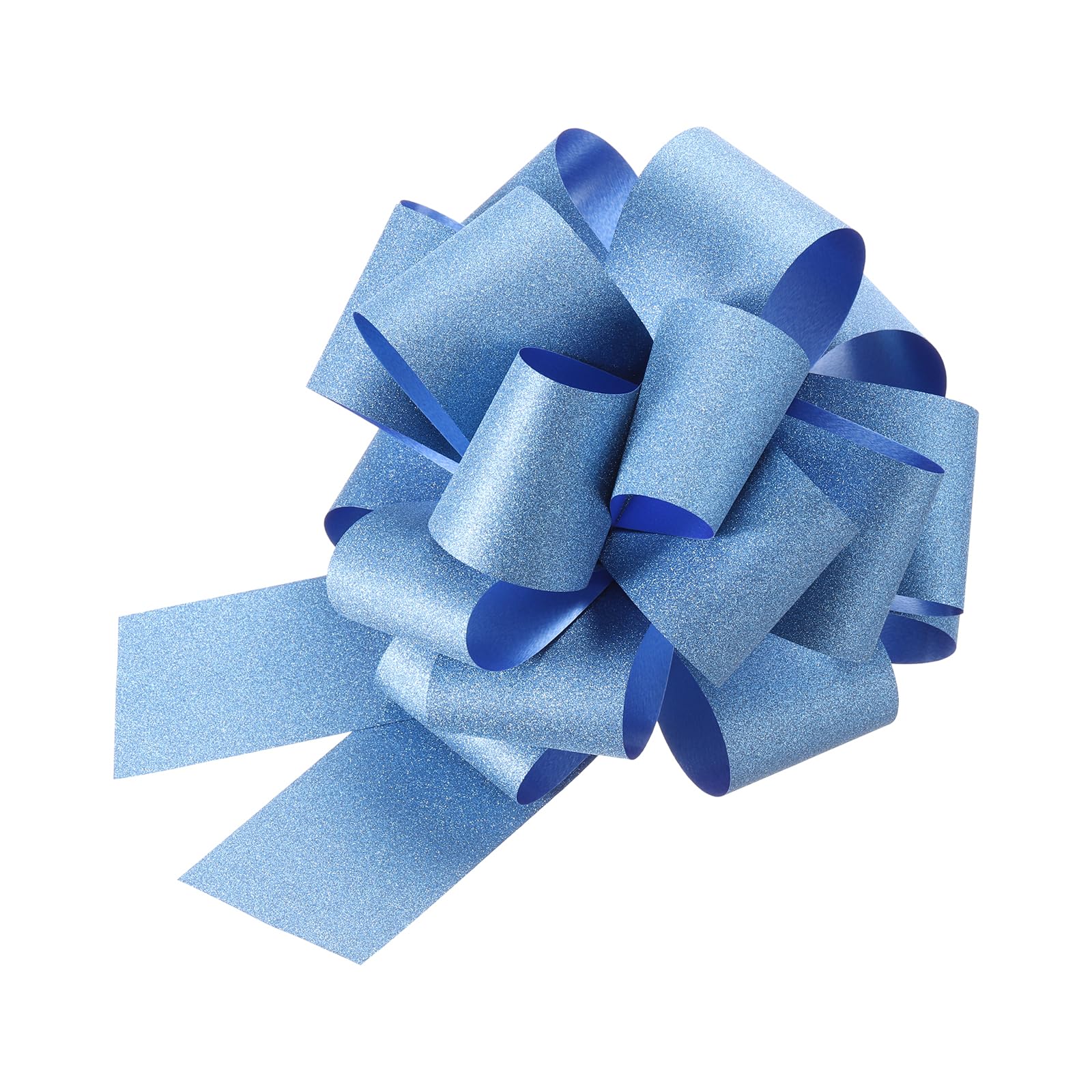 sourcing map 10pcs 8" Glitter Car Large Pull Bow Gift Wrapping Bows for Christmas Flower Presents Birthday Wedding Car, Light Blue