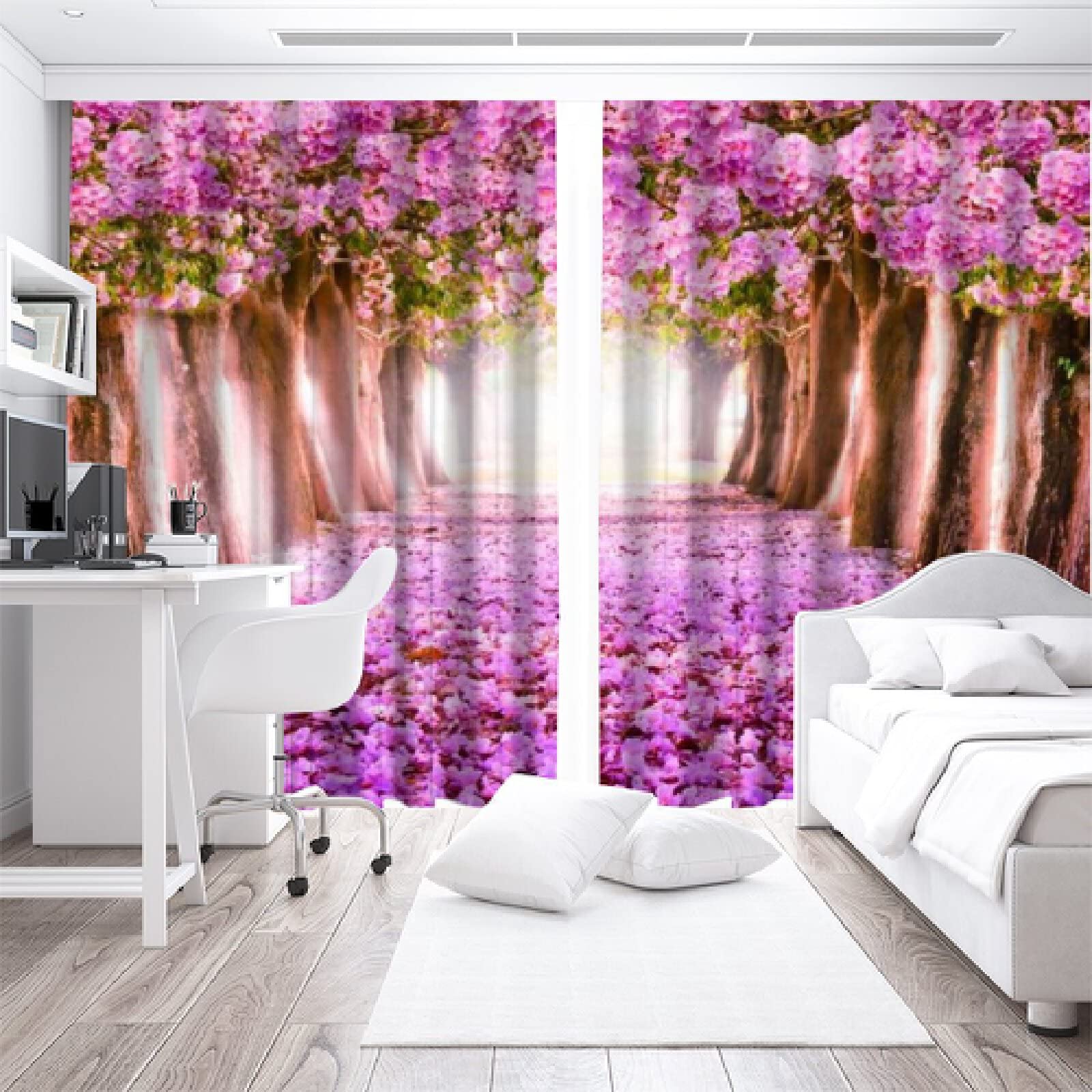 3D piękne różowe kwiaty wiśni zasłona zagęścić do salonu wesele zasłony kuchenne Home Decoration!