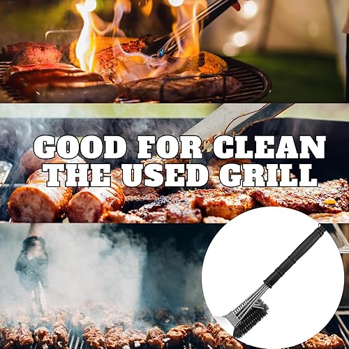 Miniatura 5 de Cepillo de limpieza de parrilla para limpieza segura, rejillas y parrillas, suministros de limpieza de barbacoa, cepillo de alambre de acero