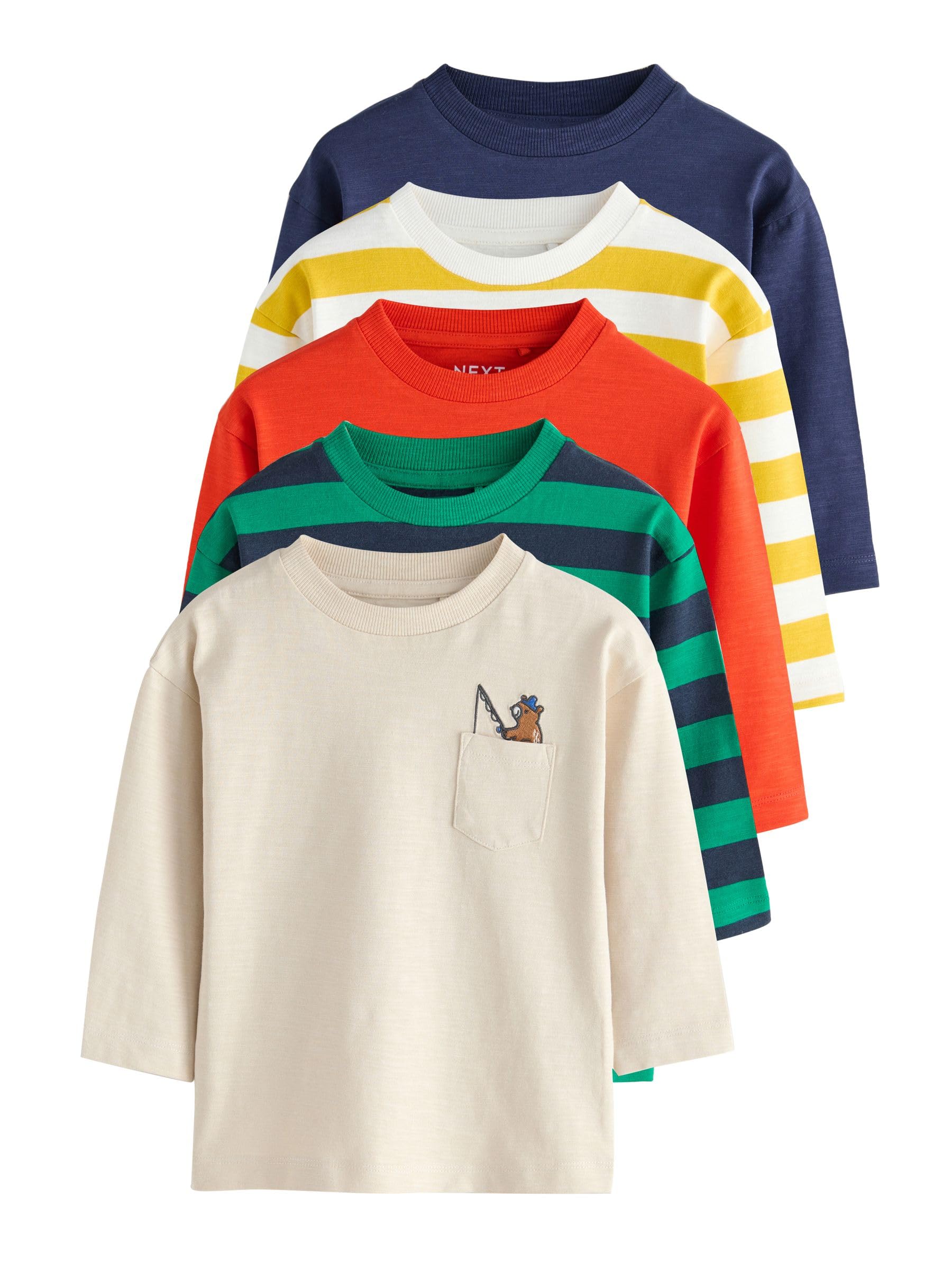 NEXT Niños Pack de 5 Camisetas de Manga Larga Multi Bright Animals 2 Años-​3 Años