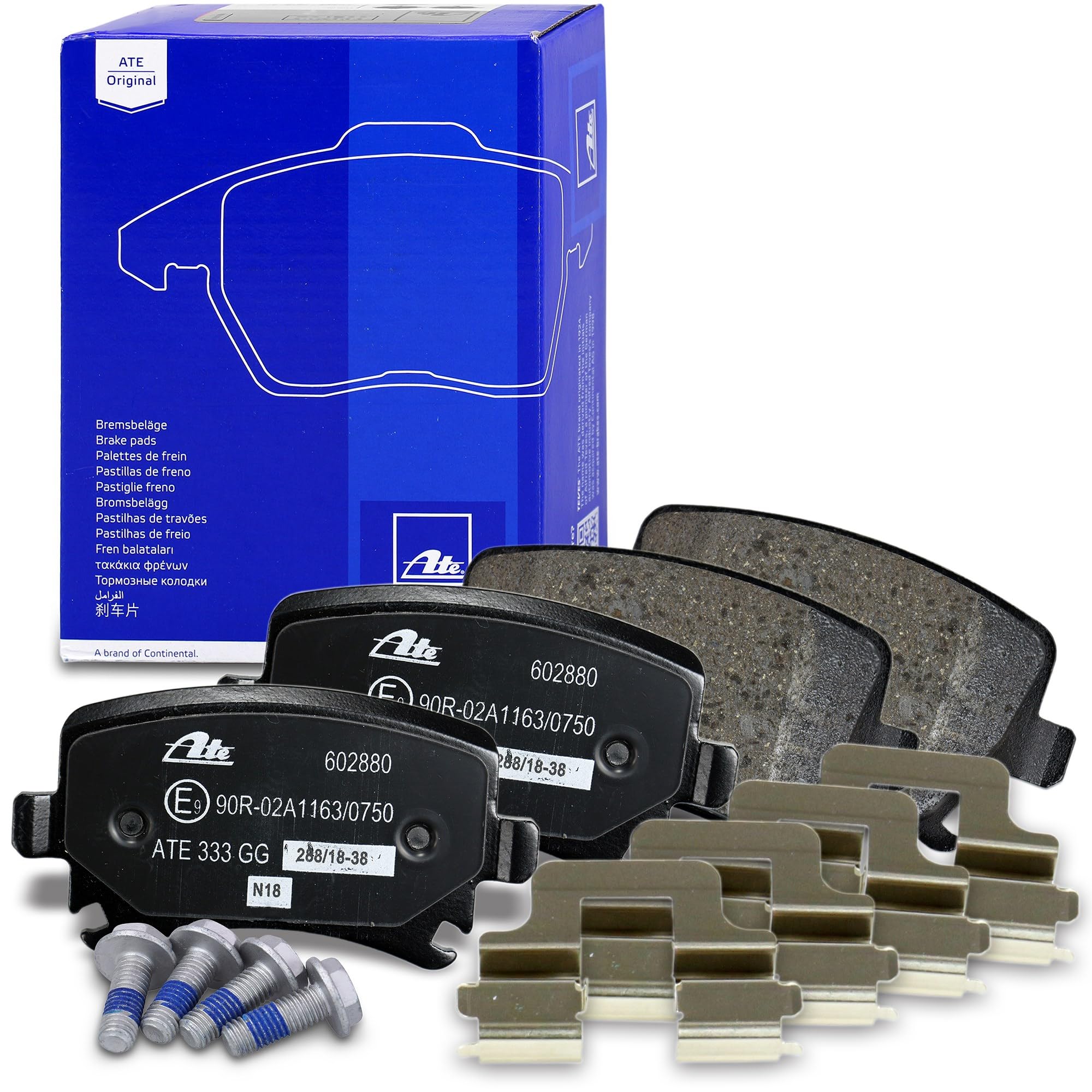 ATE Set di freni per asse posteriore+dischi freno posteriori PowerDisc ¯ 256mm completi e pastiglie freno posteriori Compatibile con AUDI, SEAT ALTEA, TOLEDO, SKODA OCTAVIA, SUPERB, VW CADDY, GOLF, JE