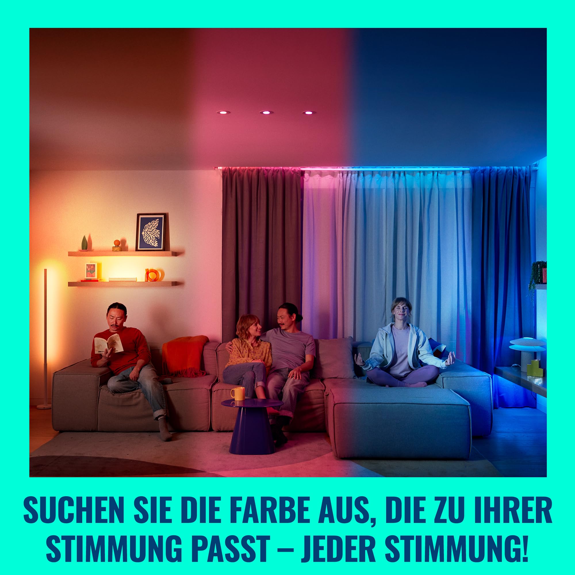 WiZ Smart LED A60 Glühbirne, Full Color and Tunable White, E27-Sockel, 60 W Äquivalent, 2200–6500 K, 806 Lumen, dimmbar, kompatibel mit Alexa, Google Assistant und Apple Home, 4er-Pack