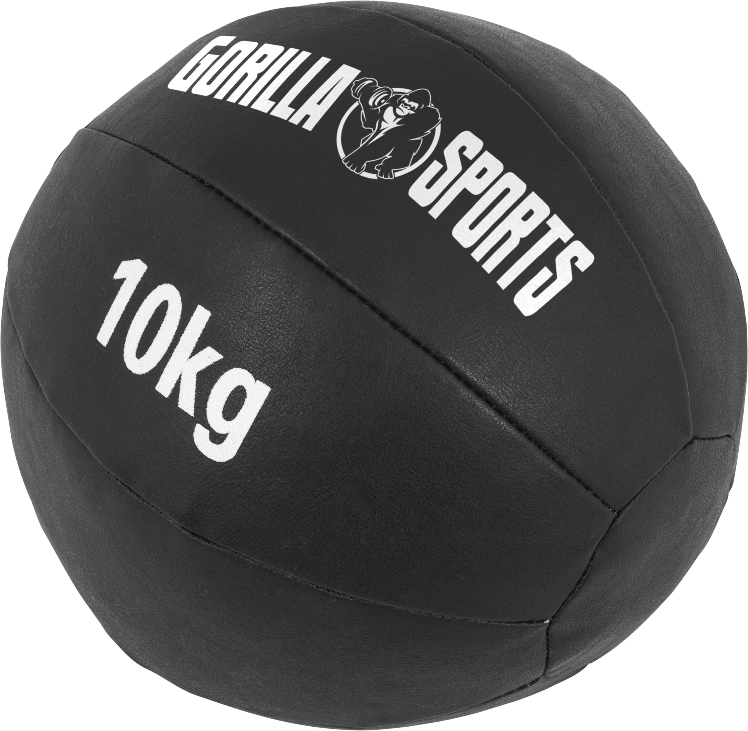 Gorilla Sports® Palla Medica - da 1 a 10 kg, Singolo o Set, Diametro 29 cm, in Pelle Sintetica, Pieno con fiberfill e sabbia, Nero - Slam Ball, Fitness, Palestra, Allenamento, Ginnastica, Esercizi