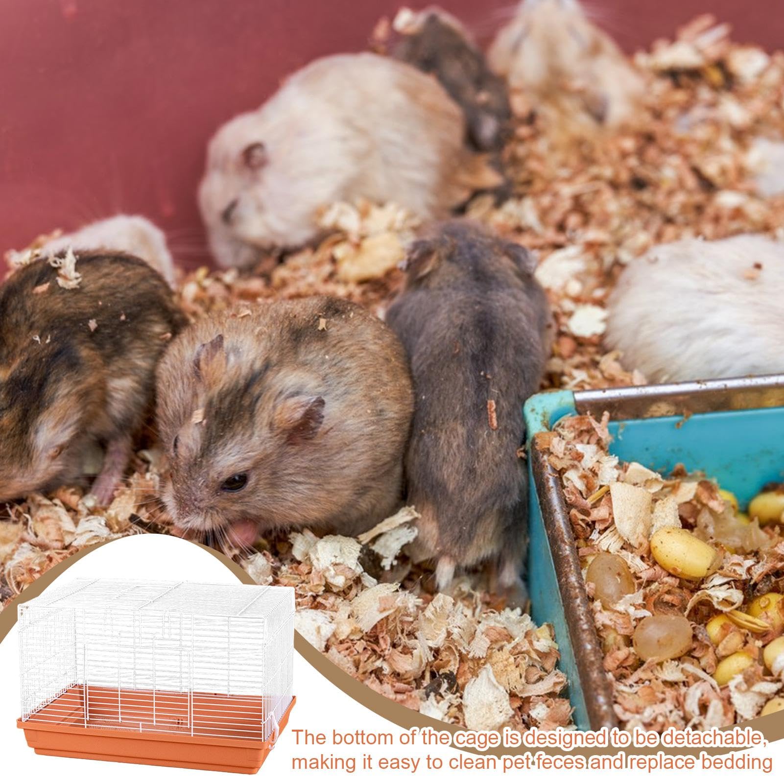 Casetta criceti Habitat Ventilato Piccoli Animali, Fondo Rimovibile, | Furetto Gabbia ventilata staccabile, gabbia, habitat per piccoli animali adatto a esterno ed interno