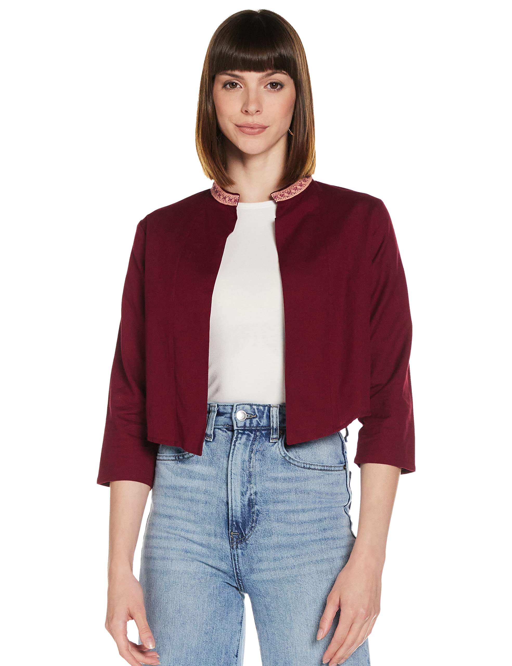 Solid Casual Womens Shrug Regular Cotton Lightweight Jacket