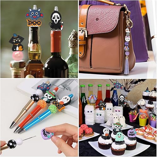 Miniatura 5 de 12 cuentas focales de silicona para Halloween, cuentas de silicona de Halloween para llaveros, fabricación de joyas, cuentas focales de Halloween