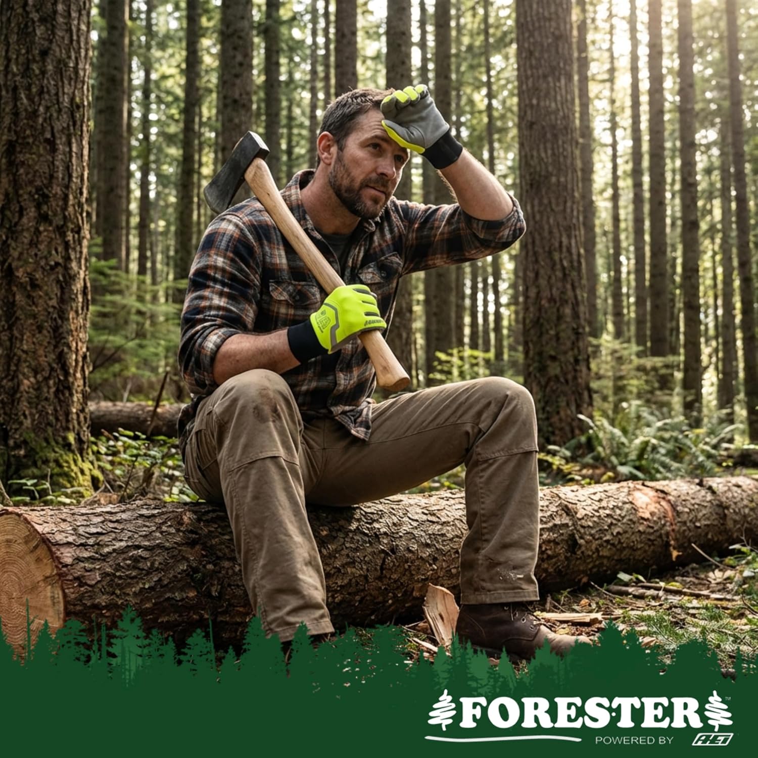 FORESTER Cut Resistant Work Gloves | Cut Level 5 Gloves for Arborists, Construction & Mechanics | ANSI Puncture 3