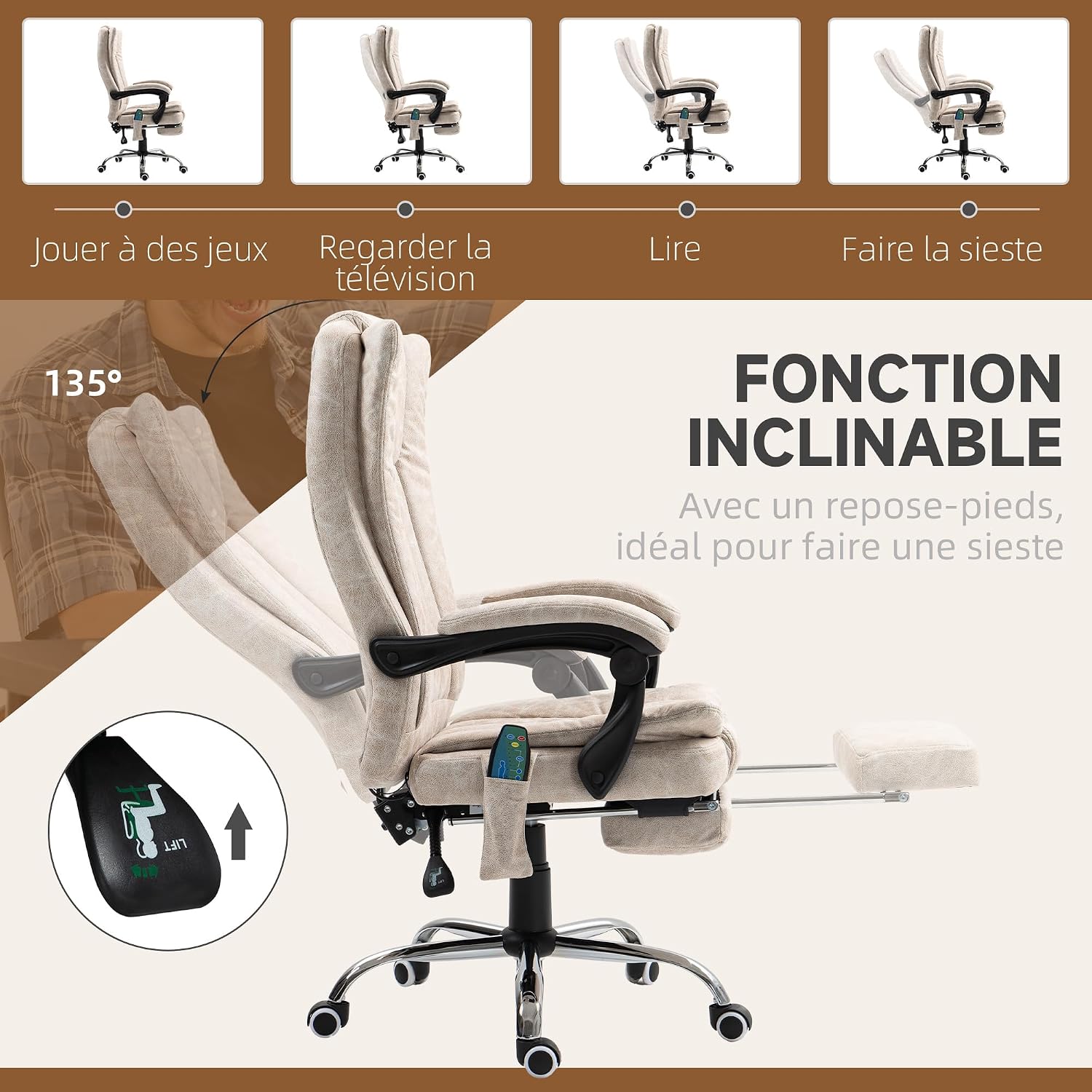 Image showing the chair reclining function with a footrest extended