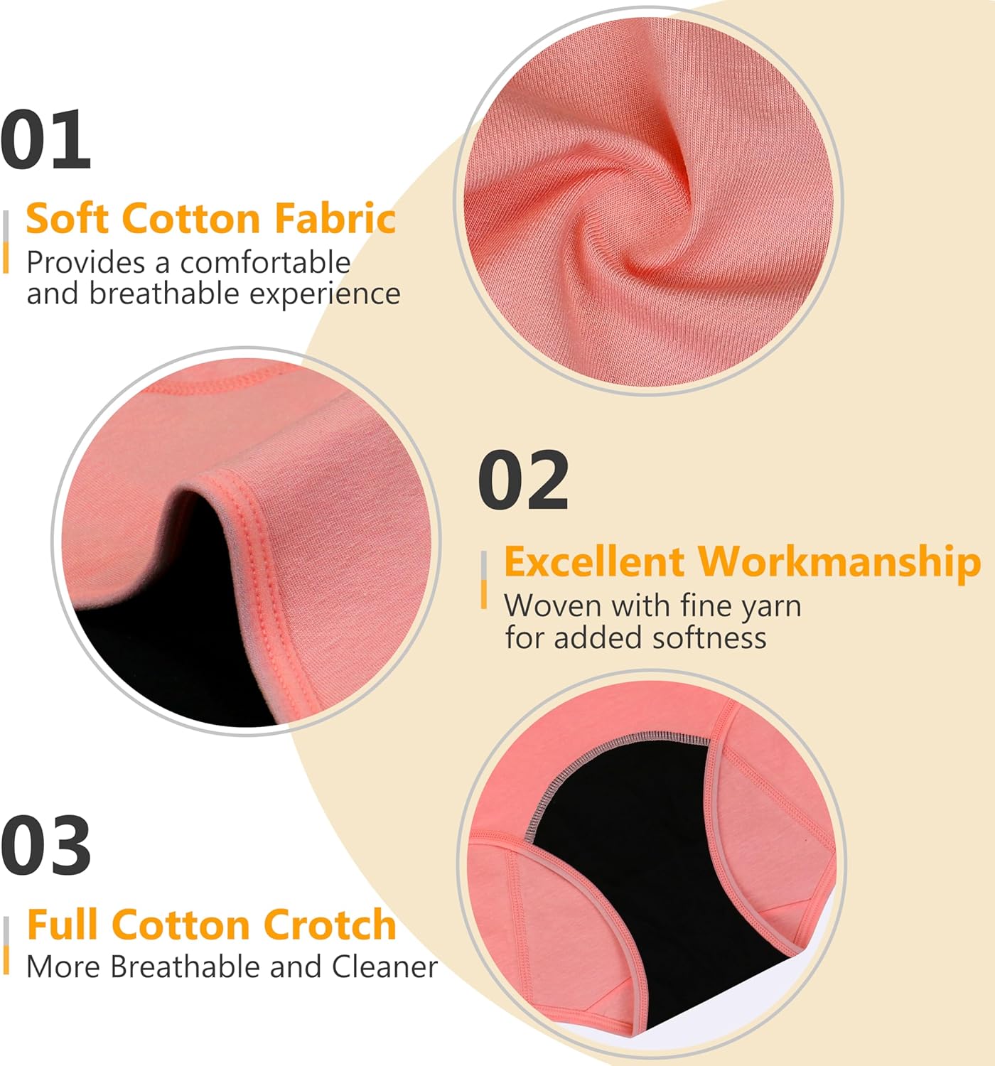 Teen Girls Period Underwear for Heavy Flow High Absorbency Kids Period Panties Leakproof Soft Cotton Briefs - Image 5