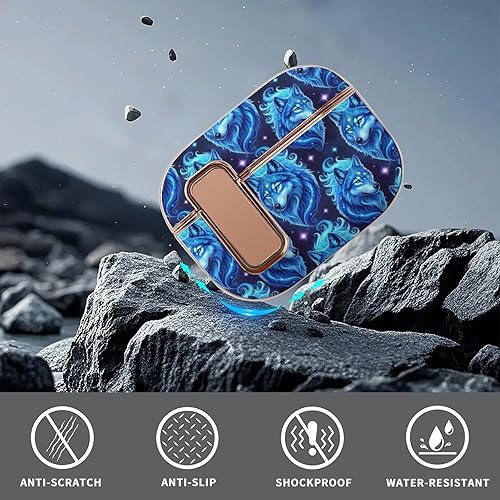 Miniatura 6 de Headphone Cover Compatible with Airpods Pro 2 Case Blue Galaxy Wolf, Plastic, with Lock, Shockproof Protective