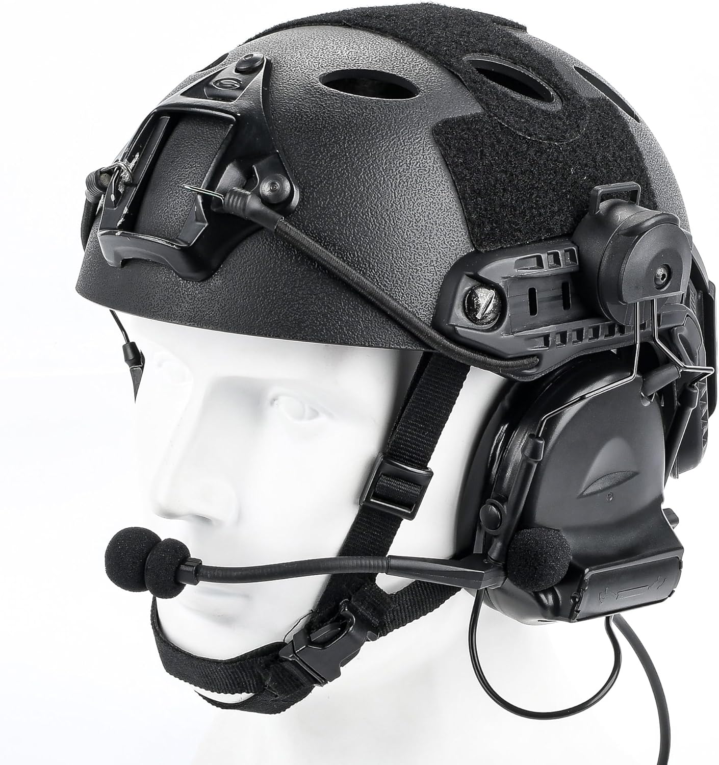 GLECTICAL Tactical Airsoft Wargame headset with mic Without Noise Cancellation Function with ARC Rail Adapter and U94 PTT Kenwood - Image 2