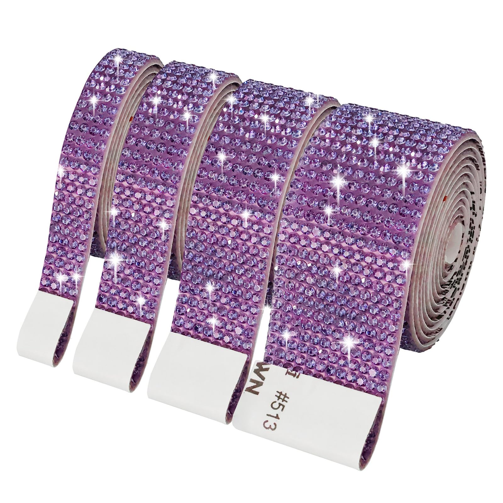 ZEPFJHE 4 Rolls Sparkling Rhinestones Ribbons Adhesive Rhinestones Tapes for Art Craft Cake Decoration Garment Making Costume Decorations