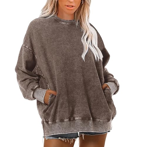 Wrenpies Oversized Vintage Hoodie for Women Cotton Loose Fit Baggy