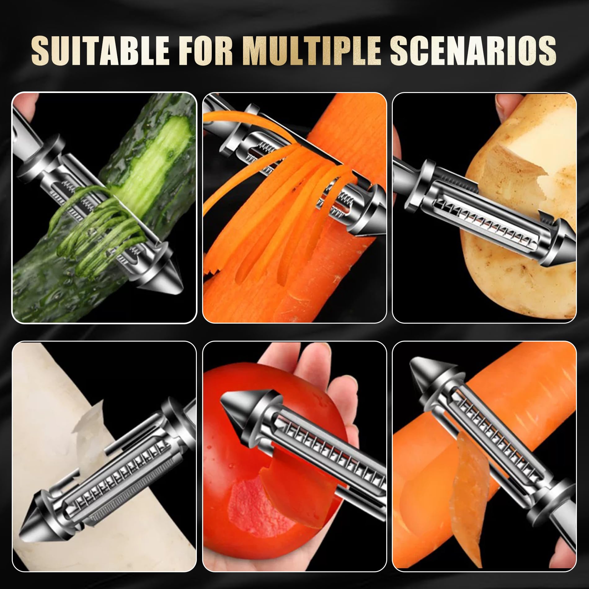 Relaxdays Set da 2 Pelapatate, Universale, Sbuccia Frutta e Verdura, Acciaio Inox, Plastica e