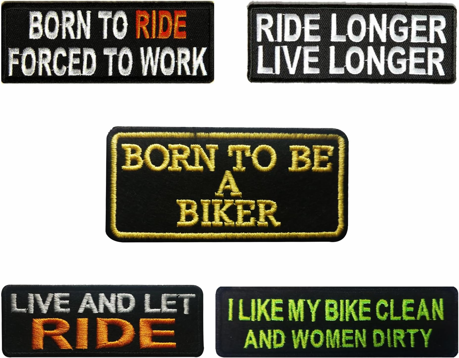 Motohog Unique Embroidered Iron & Sew on Patch Combo (Set 1)