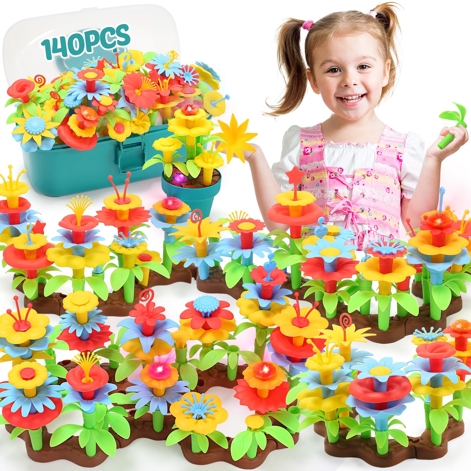 littleGarden♡ Flower Bouquet Building Sets, for Girls Adults Ages 6 7 8 9