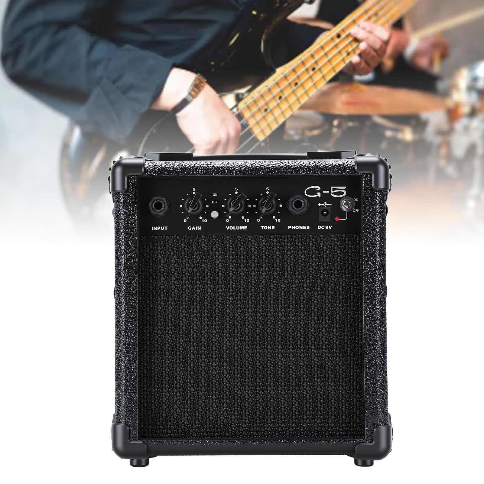 Amplificatore per chitarra elettrica, compatto da 5 W, con Bluetooth e jack per cuffie, per casa, allenamento, viaggi, campeggio