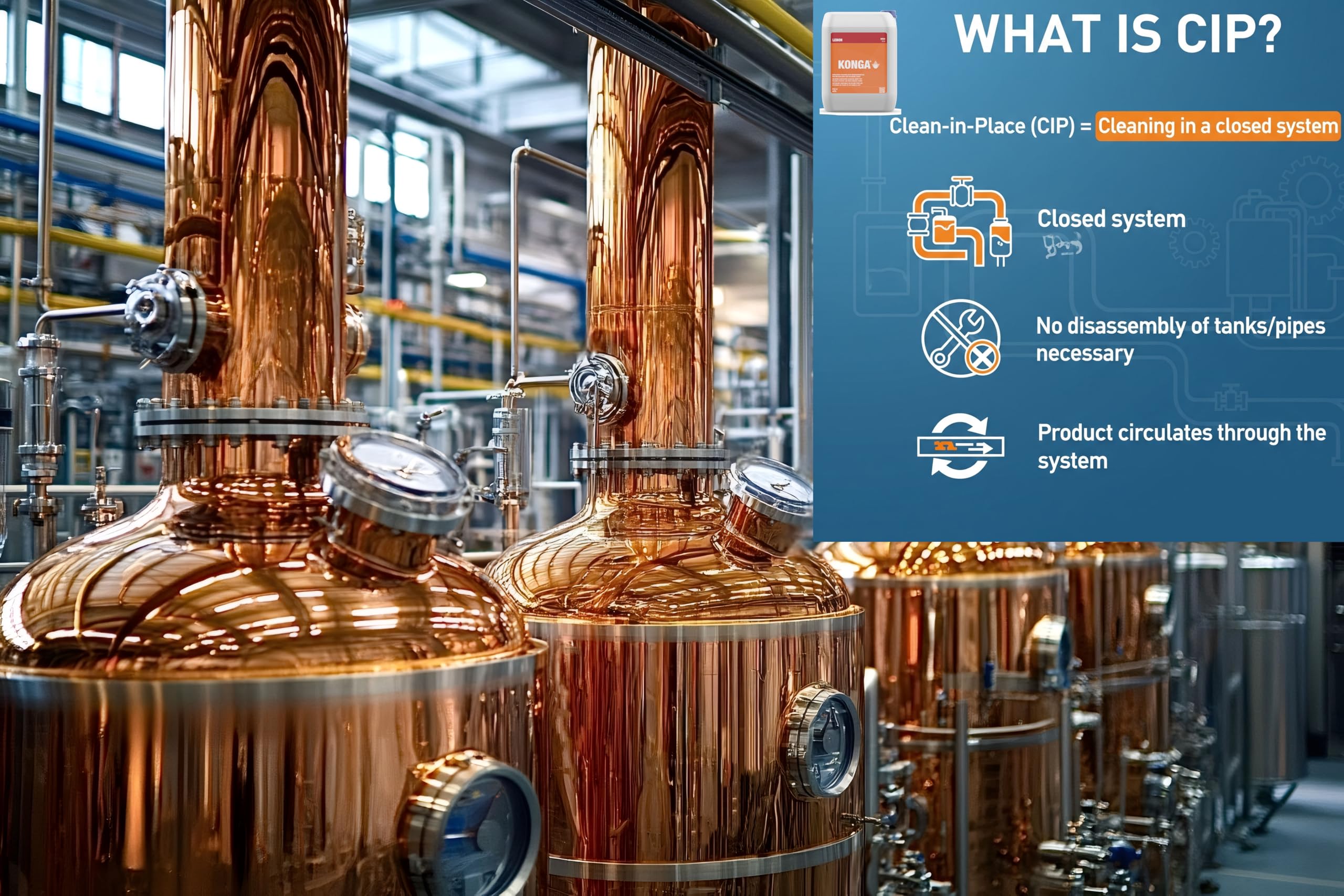 Konga Brew - Professionelles Reinigungsmittel für CIP-Systeme, Brauereien und Lebensmittelindustrie | Alkalischer Reiniger | Entfernt Fette, Proteine und organische Ablagerungen (20 L)