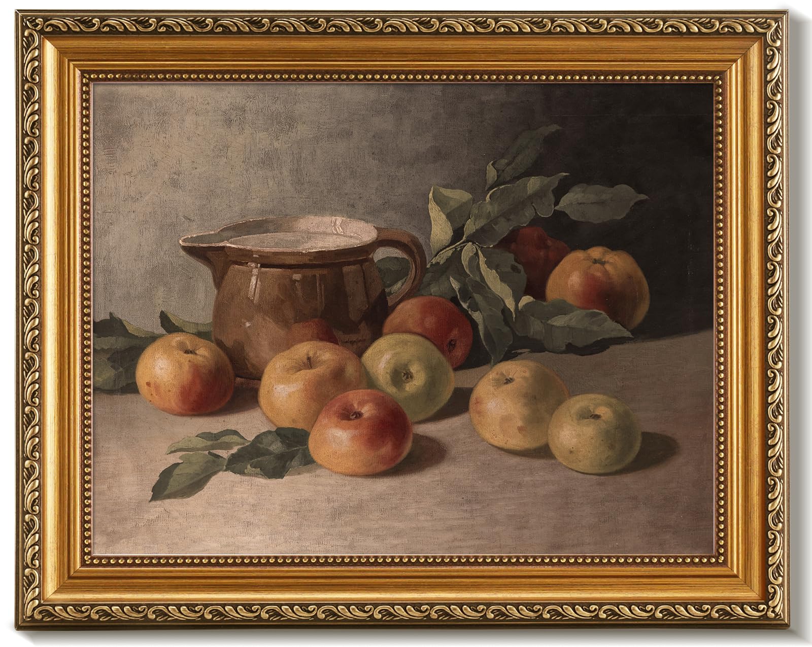 uniro Vintage Gold Framed Wall Art Apple Still Life