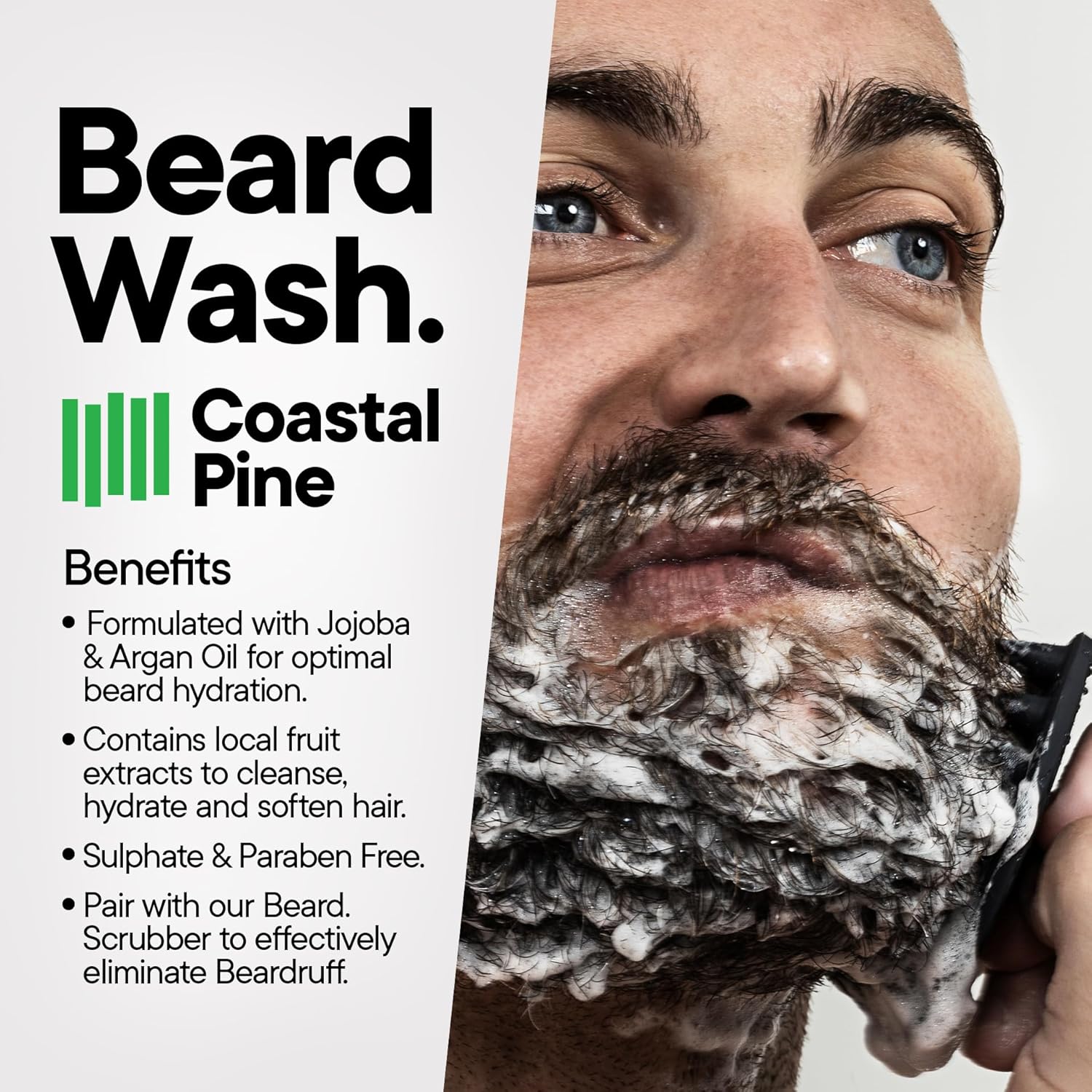 TOOLETRIES Hydrating Men’s Beard Wash - Coastal Pine Scent - Sulfate & Paraben Free - Moisturising with Jojoba & Argan Oil - 5.1 fl oz (150ml) - Image 3