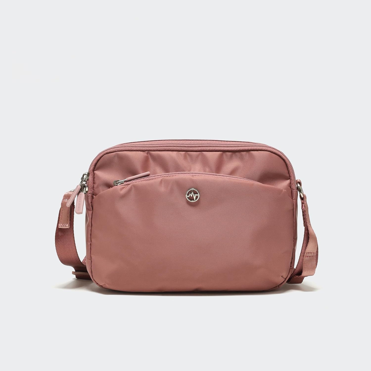 Pander Small Crossbody Bag for Women, Lightweight Nylon Everyday Purse with Adjustable Strap, Multi Pocket Water Repellent Shoulder Bag for Work Travel Errands, Mauve Pink