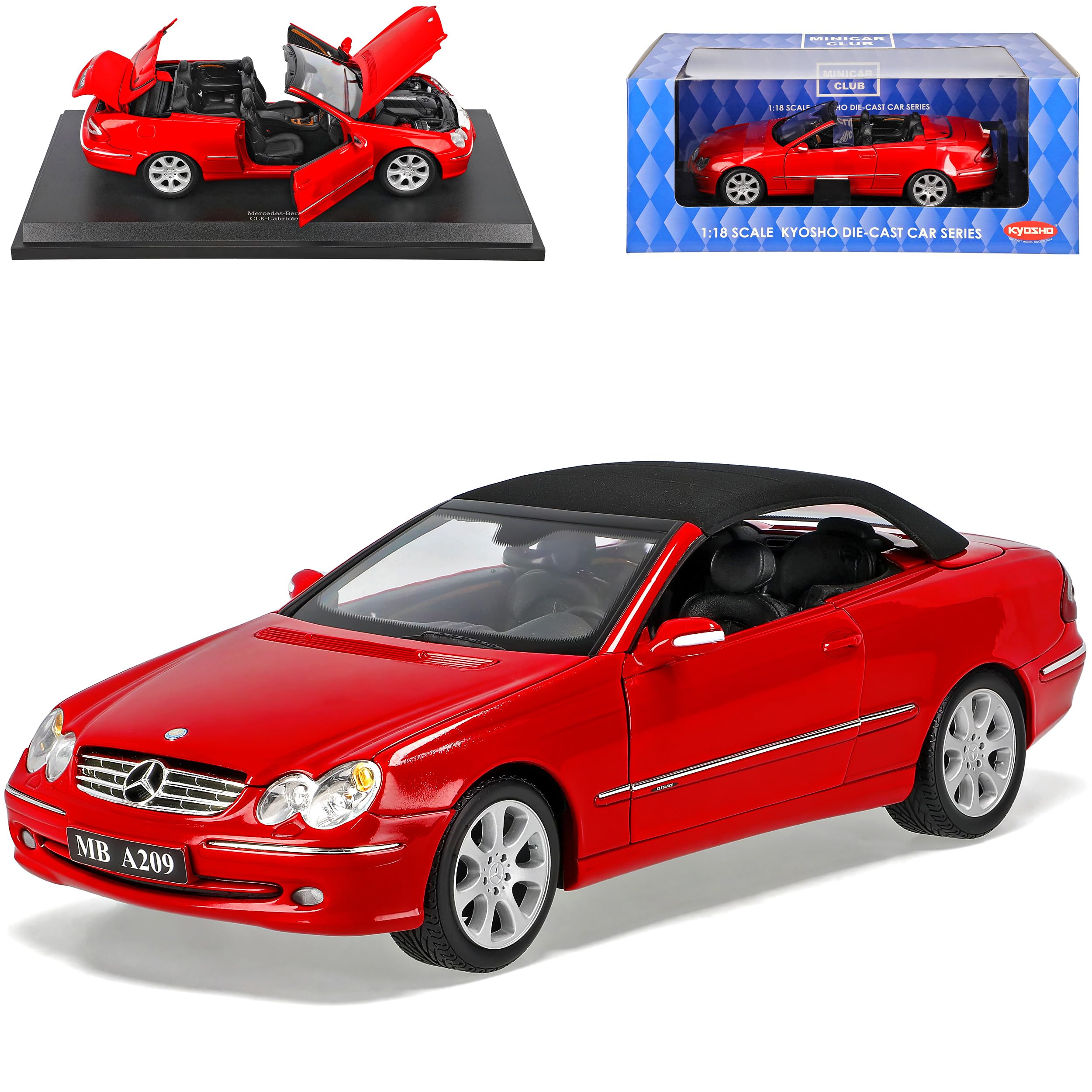 Kyosho Mercedes-Benz CLK Convertible Red with Soft Top A209