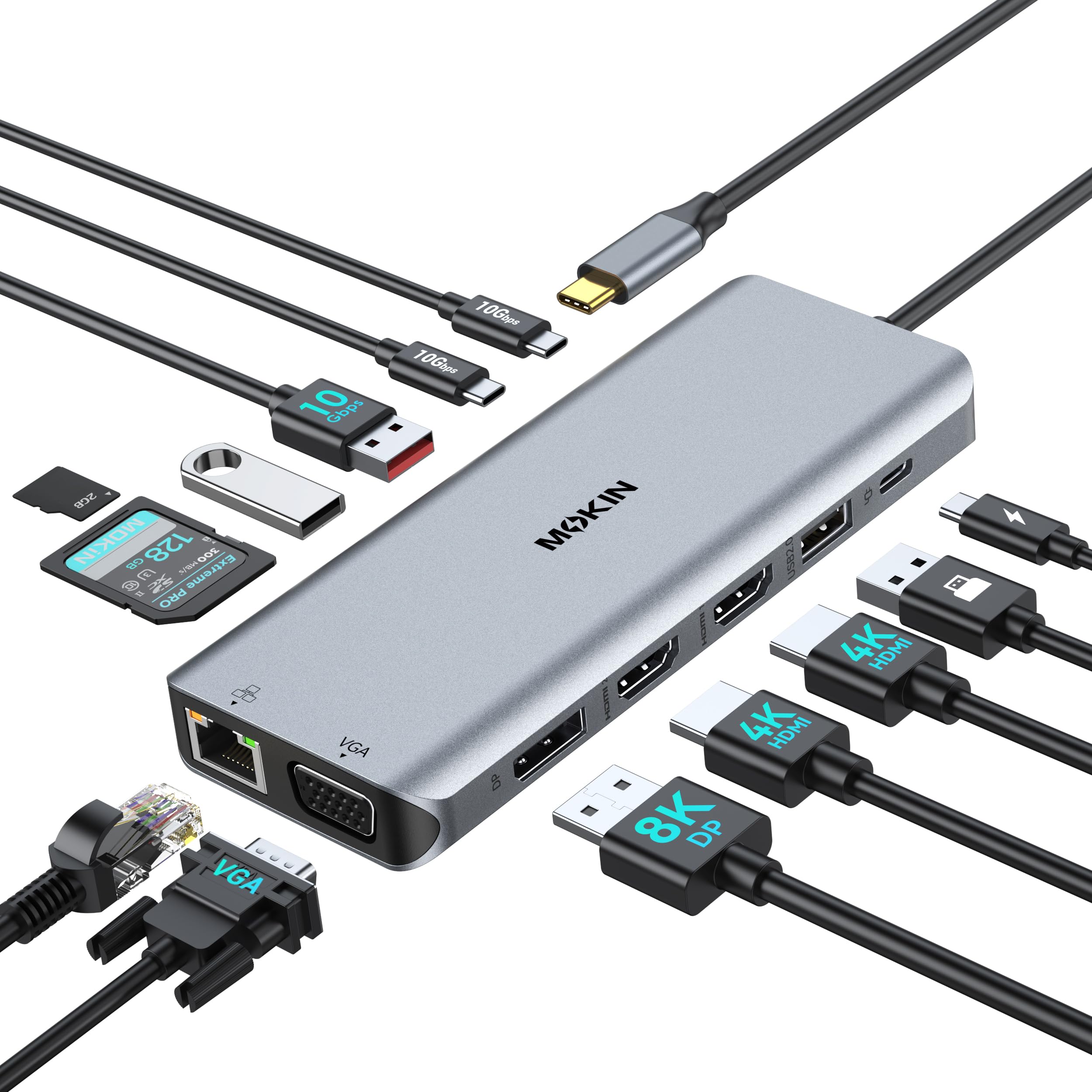 MOKiN USB-C ドッキングステーション 13-in-1 多機能ハブ デュアル/トリプルディスプレイ対応