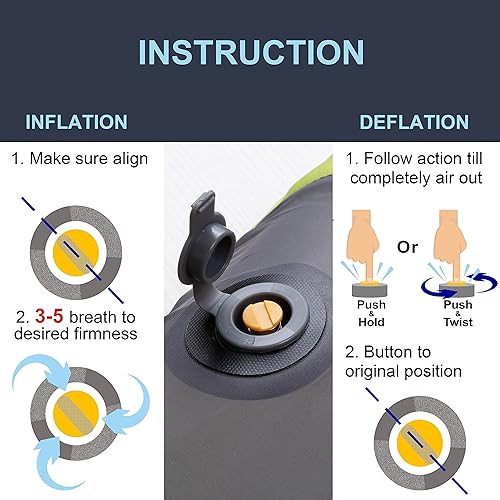 Miniatura 7 de X-Foam ELuxe - Almohada inflable para acampar con funda de espuma extraíble, cómoda, lavable, ultraligera, portátil, soporte lumbar para el cuello