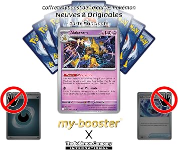 Alakazam 056/132 Holo or Reverse (Random) - my-booster X Méga-Évolution 1 - Box of 10 Pokemon French Cards