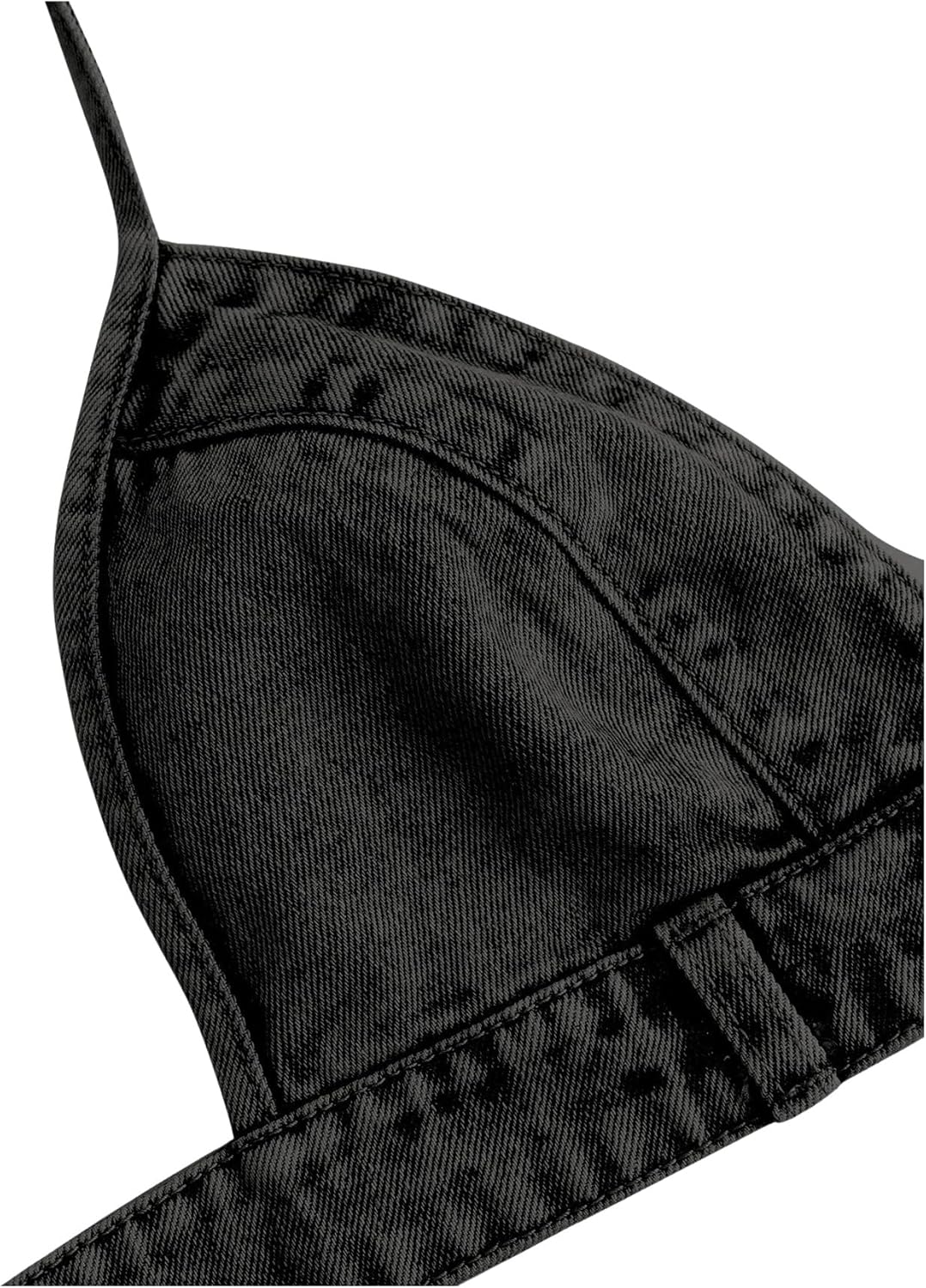 SHENHE Women's Denim Halter Top Tie Backless Triangle V Neck Sexy Jean Crop Top Country Western Bustier - Image 3