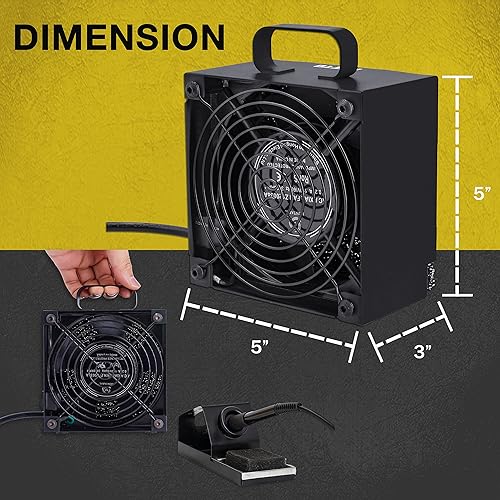 Miniatura 18 de Extractor de humo de soldadura KOTTO. Extractor de humo, para prevención, ventilador de trabajo para estación de soldadura