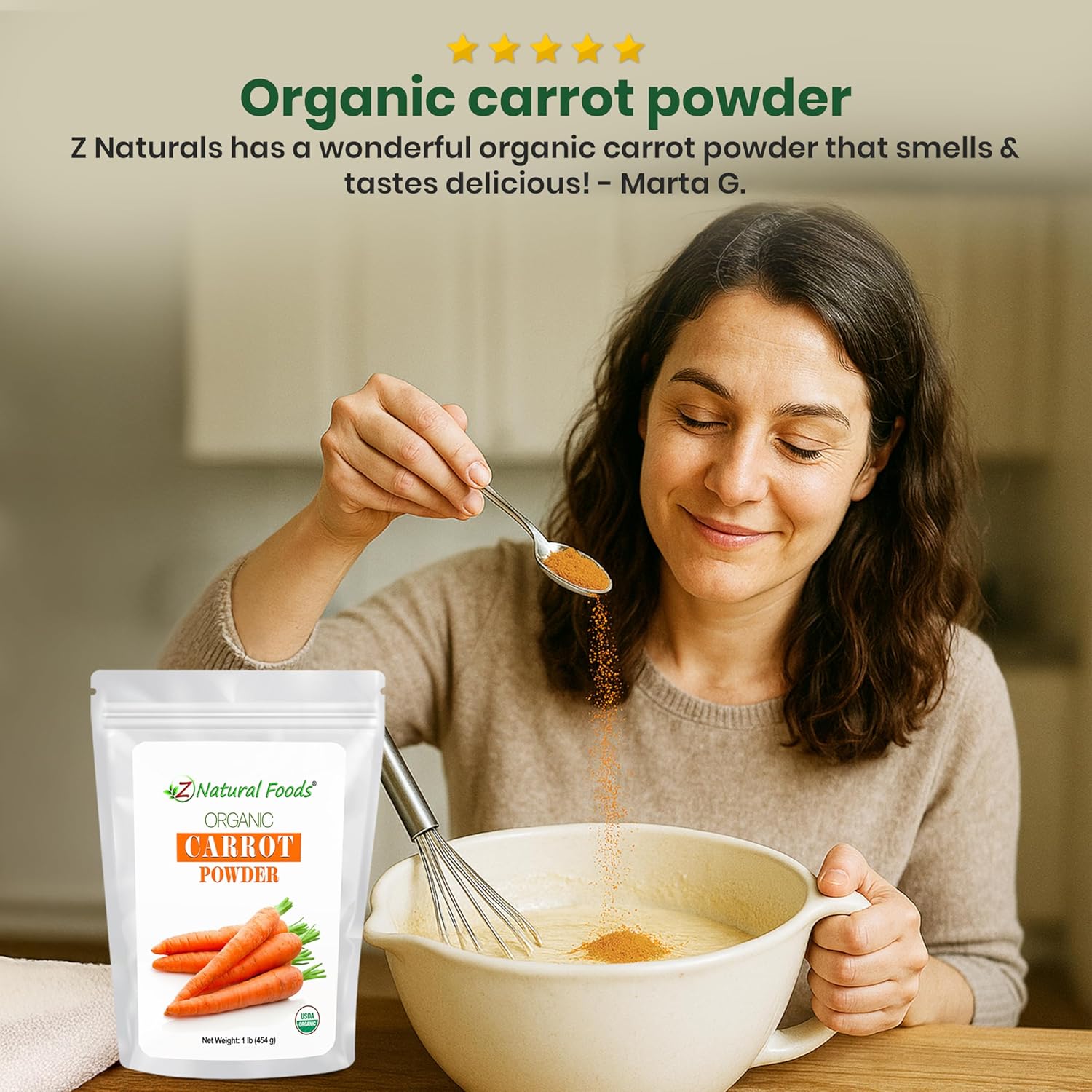 Z Natural Foods Organic Carrot Powder, Natural Superfood Powder for Vision and Heart Health, Great in Juices, Smoothies, and Recipes, Non-GMO, Vegan, Gluten-Free, Kosher, 1 lb. - Image 7