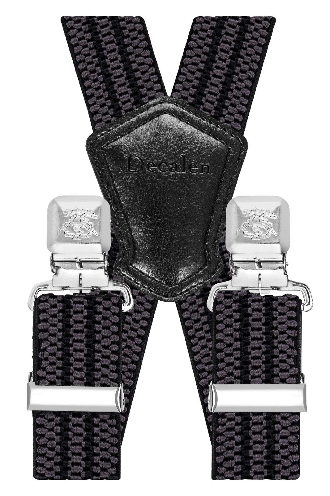 Decalen Bretelle Uomo Eleganti Extra Forte Clip Taglia Unica per Uomini e Donne Grandi e alti Larghezza Regolabile di 4 cm e Forma a X Elastica