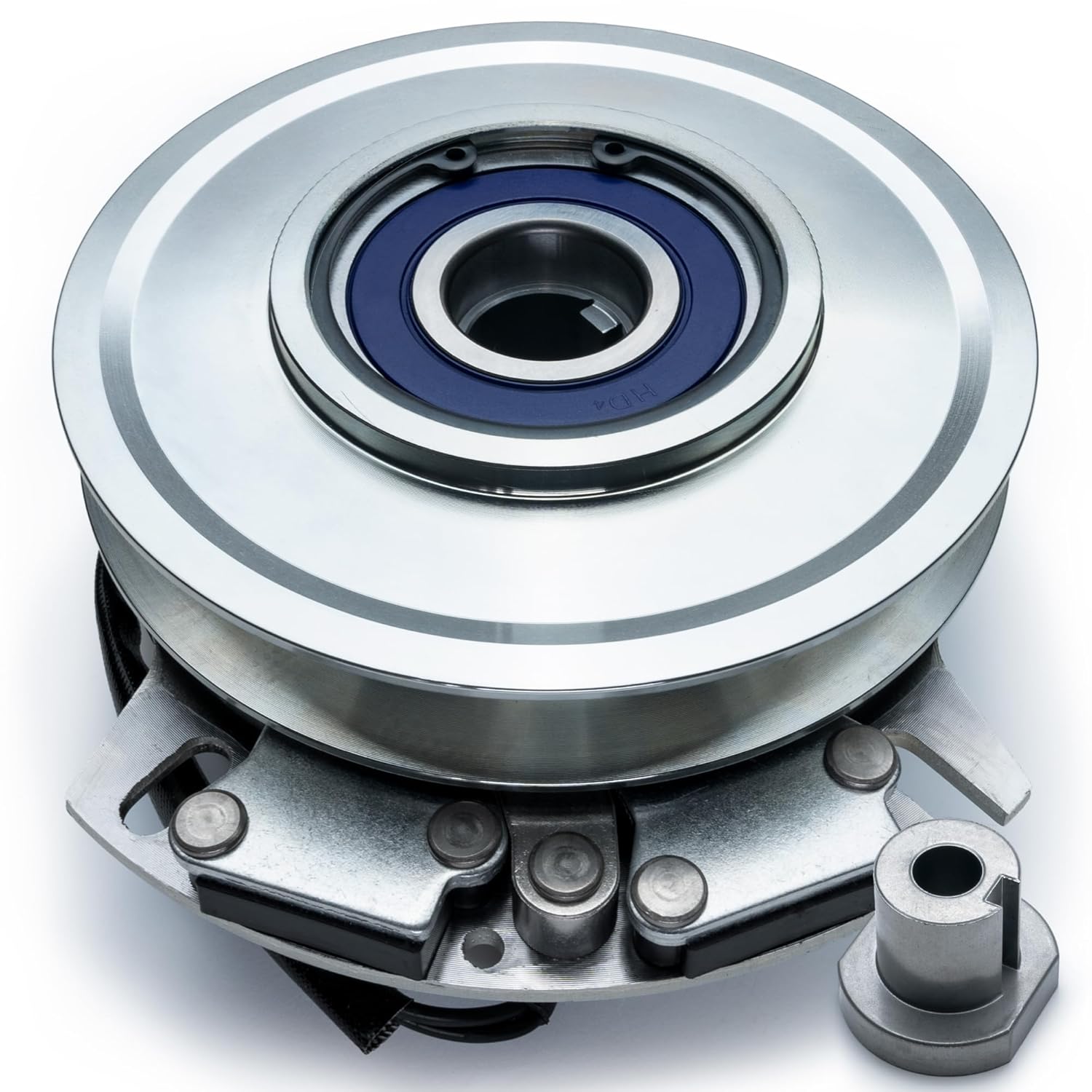 BIGBearing HiTorque 130ftlbs Solid Steel Billet Pulley OEM Upgrade for 5219-14 2722016 521914 Electric PTO Clutch Bobcat Bunton Ryan Jacobsen Case Schiller Mower w/Larger Replaceable Pulley Bearing