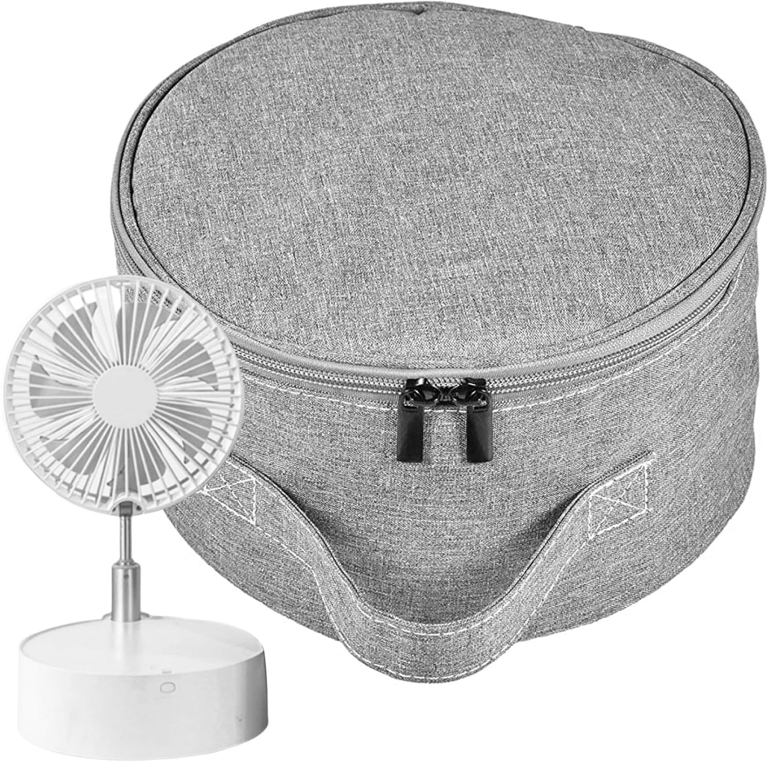 Portable Fan Storage Bag Waterproof Folding Telescopic Fan Hand Bag Case for P9/ P9S/ P10/ P11/ Q7/ N97/N98 Travel Camping 9x5.12inchPortable Fan Storage Bag case Telescopic F, Gray