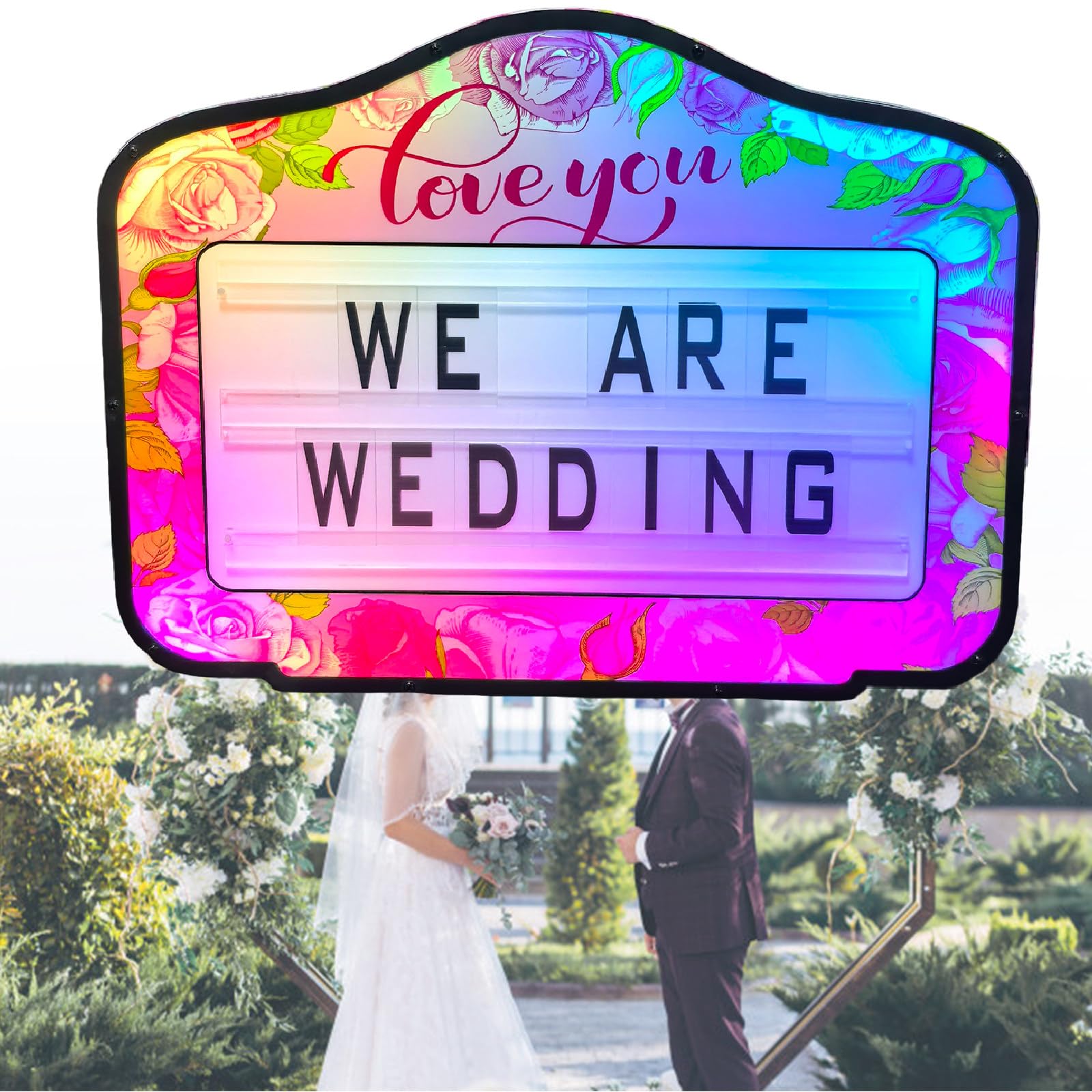 Cartel de Servicio de Botellas VIP, Presentador de Botellas para Escena de Boda, Luces de Exhibición de Color con 4 Juegos de Letras y 1 Kit de Números, Cartel de Caja de Luz Pequeña de Mano