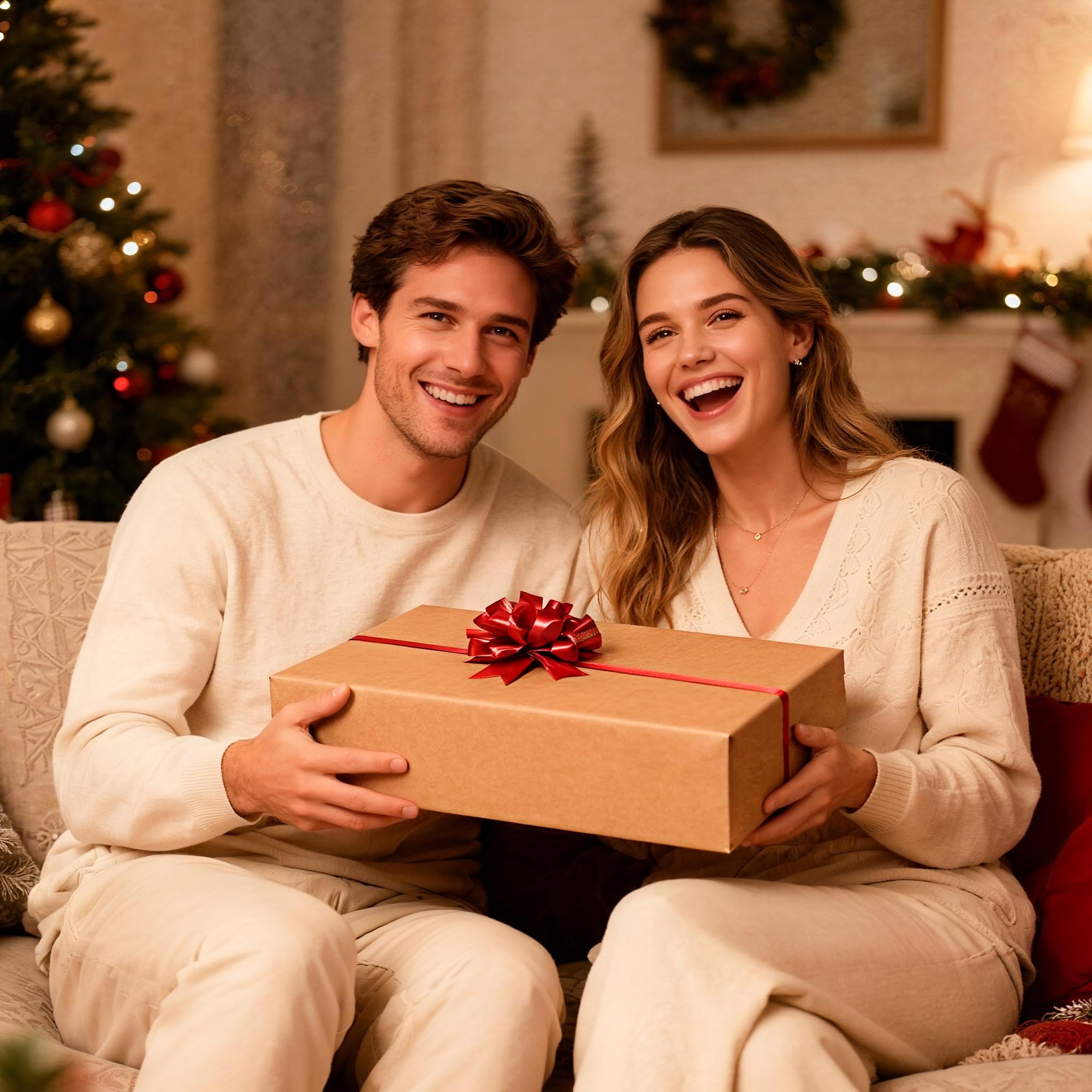 JOYIN 12 scatole regalo di Natale grandi con coperchio, 43,2 x 33 x 10,2 cm, per regali, Natale, compleanno, camicia, abbigliamento, scatole regalo per vestaglie, cappelli, maglioni e cappotti