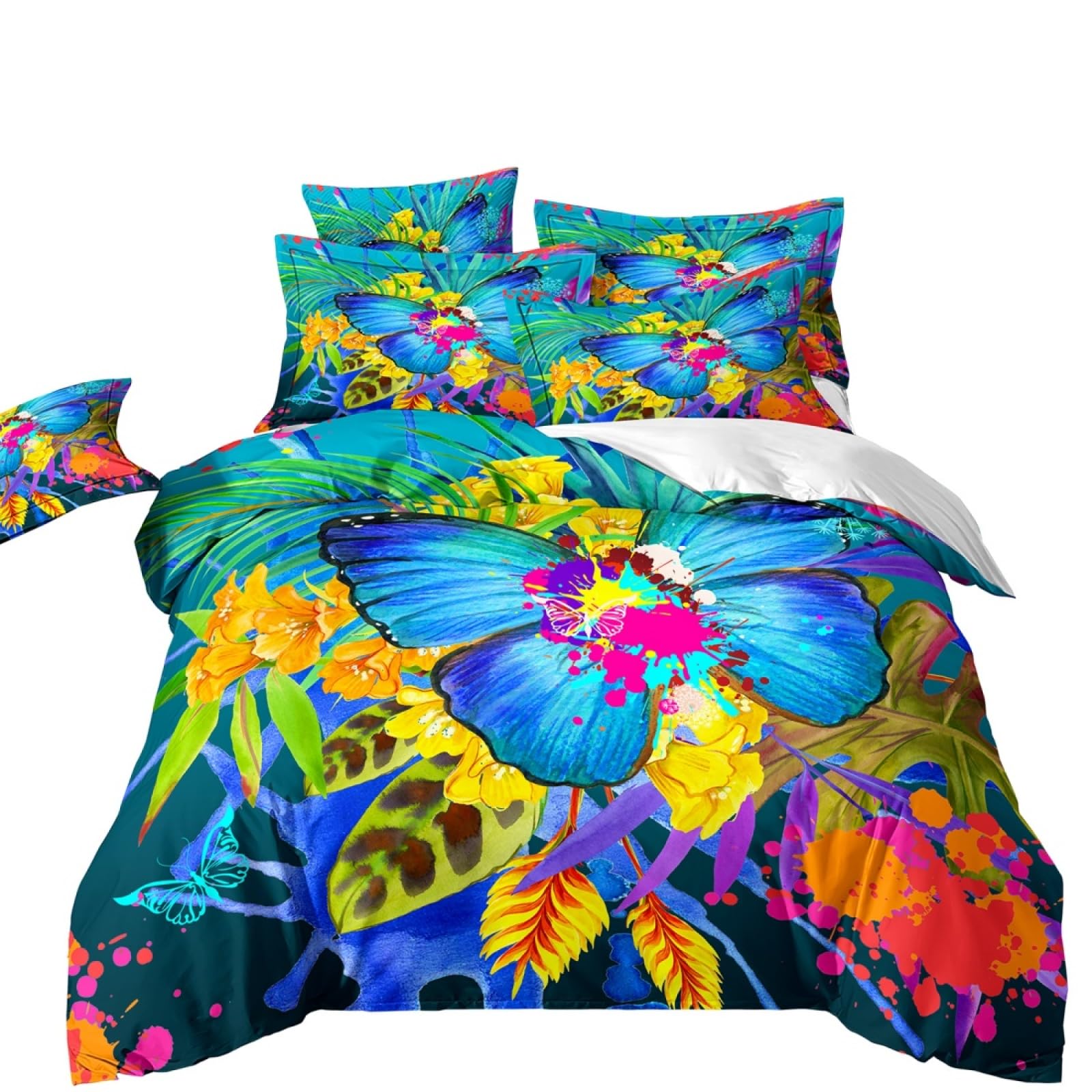 Super King Size Duvet Cover Sets Insect Blue Yellow Super King Bedding