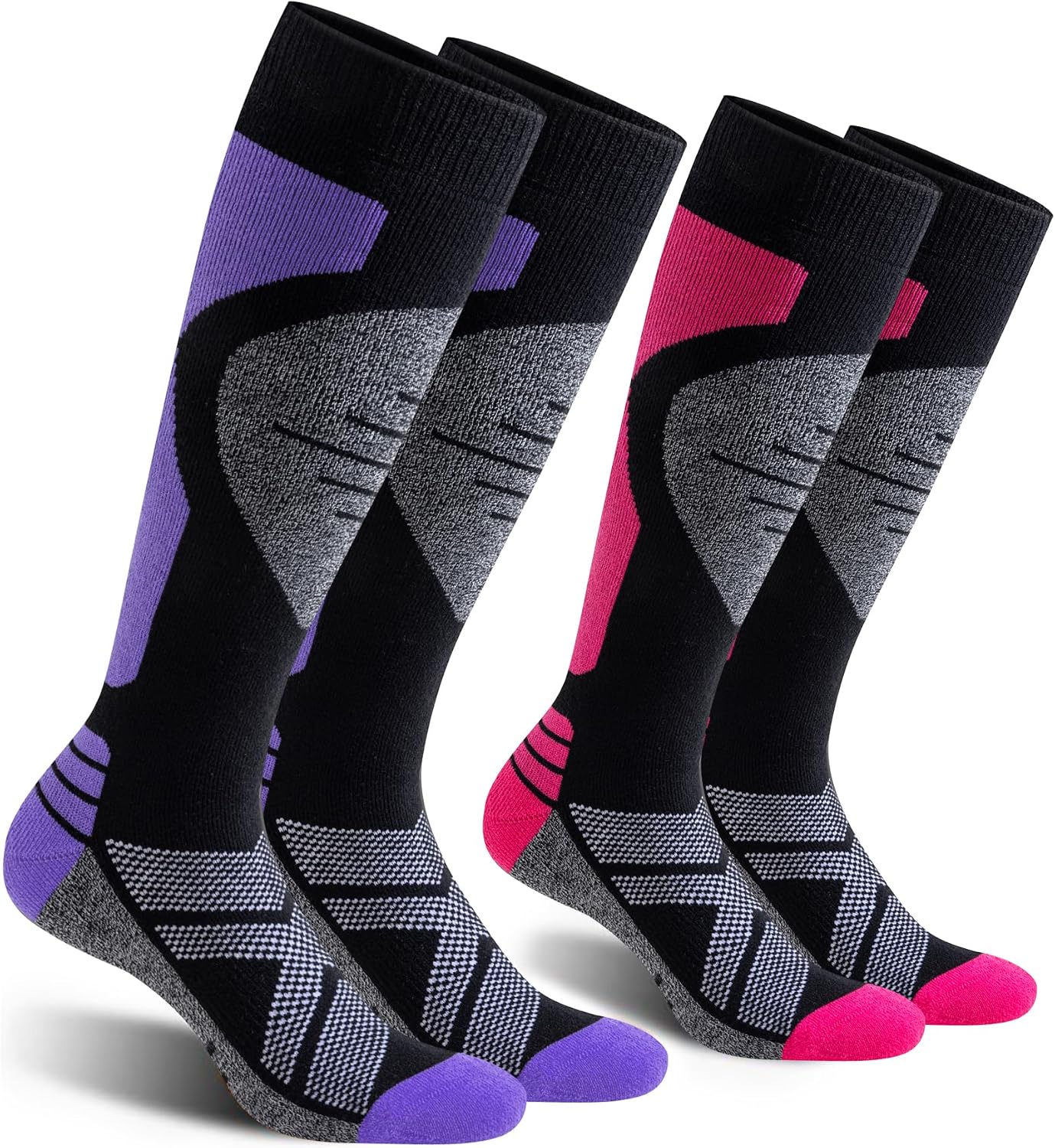Merino Wool Ski Socks Women Men, Thermal Snowboard Socks