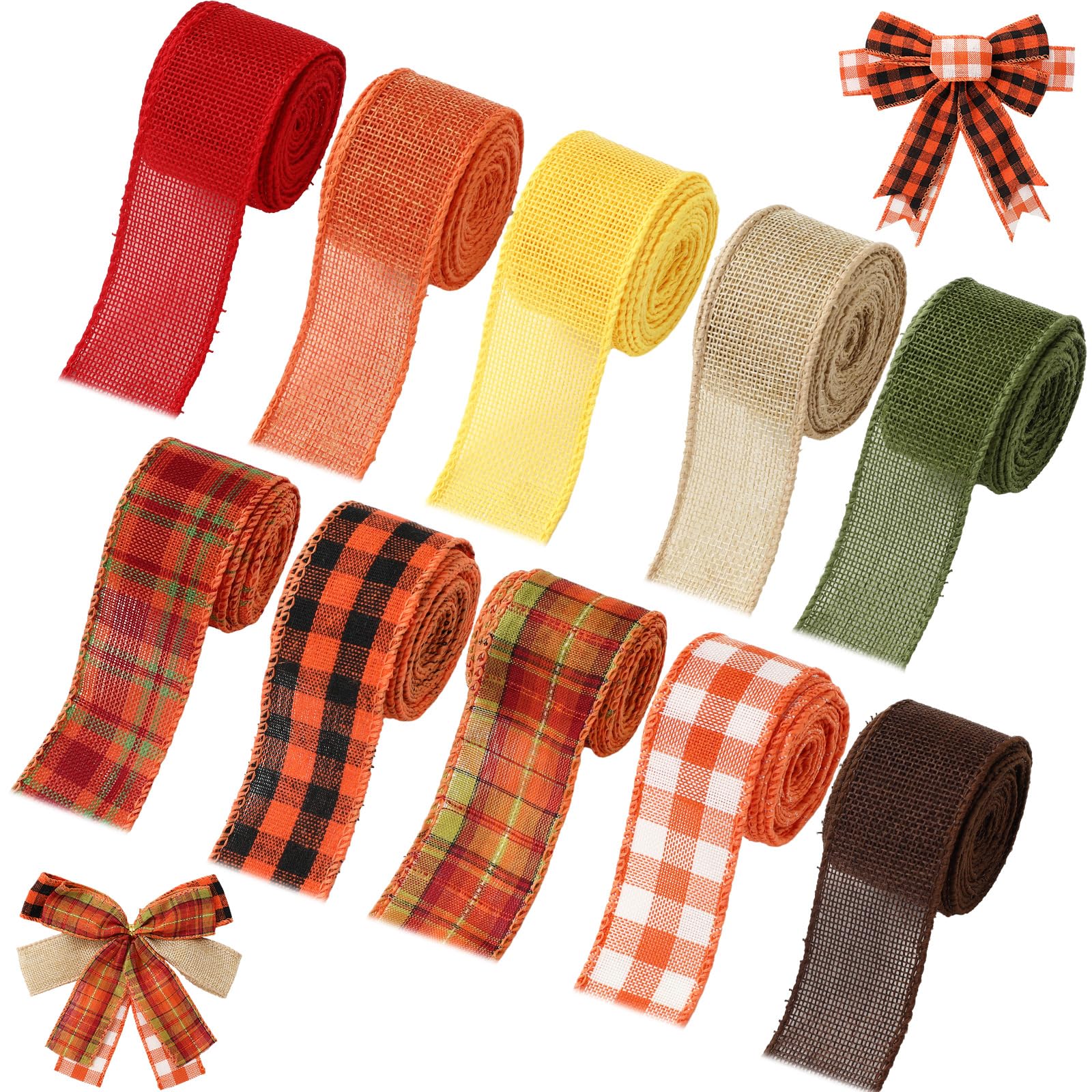 Ruban de jute pour couronne d'automne fait main, l'esprit rustique de Thanksgiving à la maison