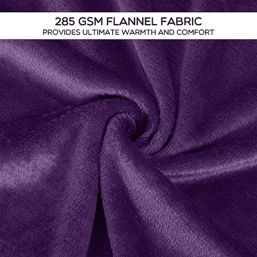 Miniatura 2 de Preboun 6 mantas de franela de 50 x 60 pulgadas, 285 GSM, manta de microfibra de forro polar cálido para todas las estaciones, manta suave para