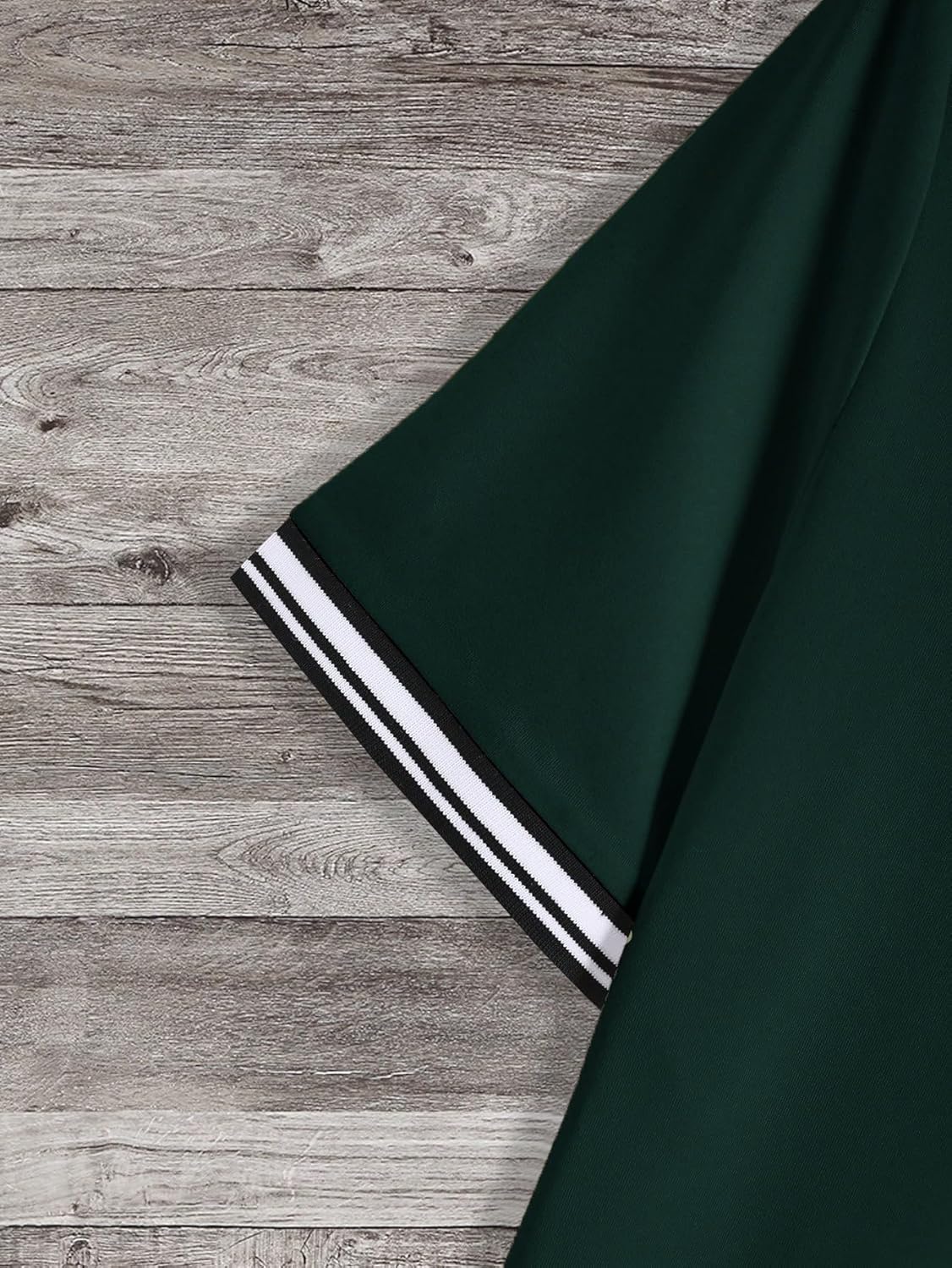 SOLY HUX Men's Crown Letter Print Striped Trim Tee Tops Short Sleeve Crew Neck Summer T Shirt - Image 4