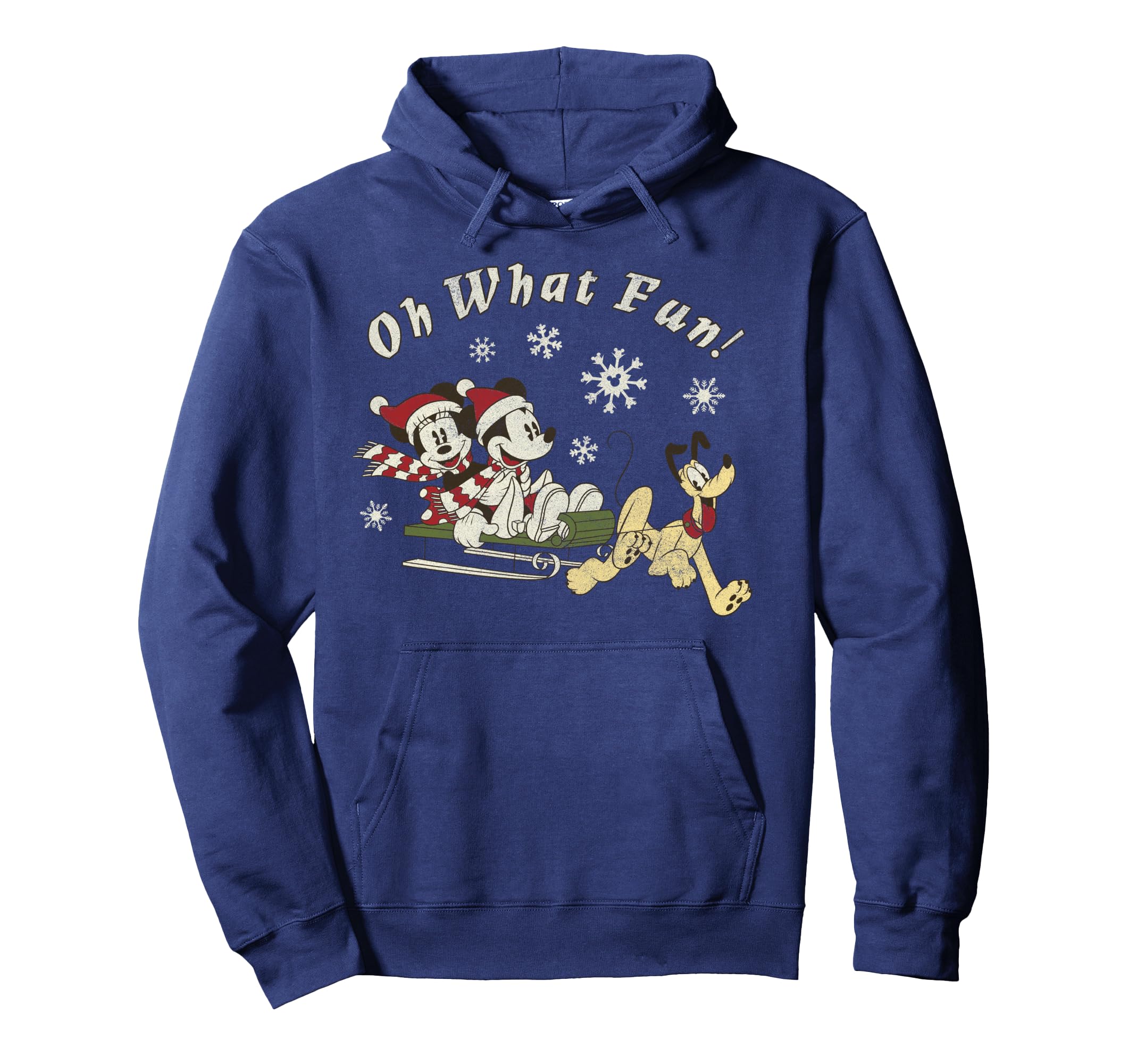 Disney Mickey Minnie And Pluto Oh What Fun Christmas Sled Pullover Hoodie